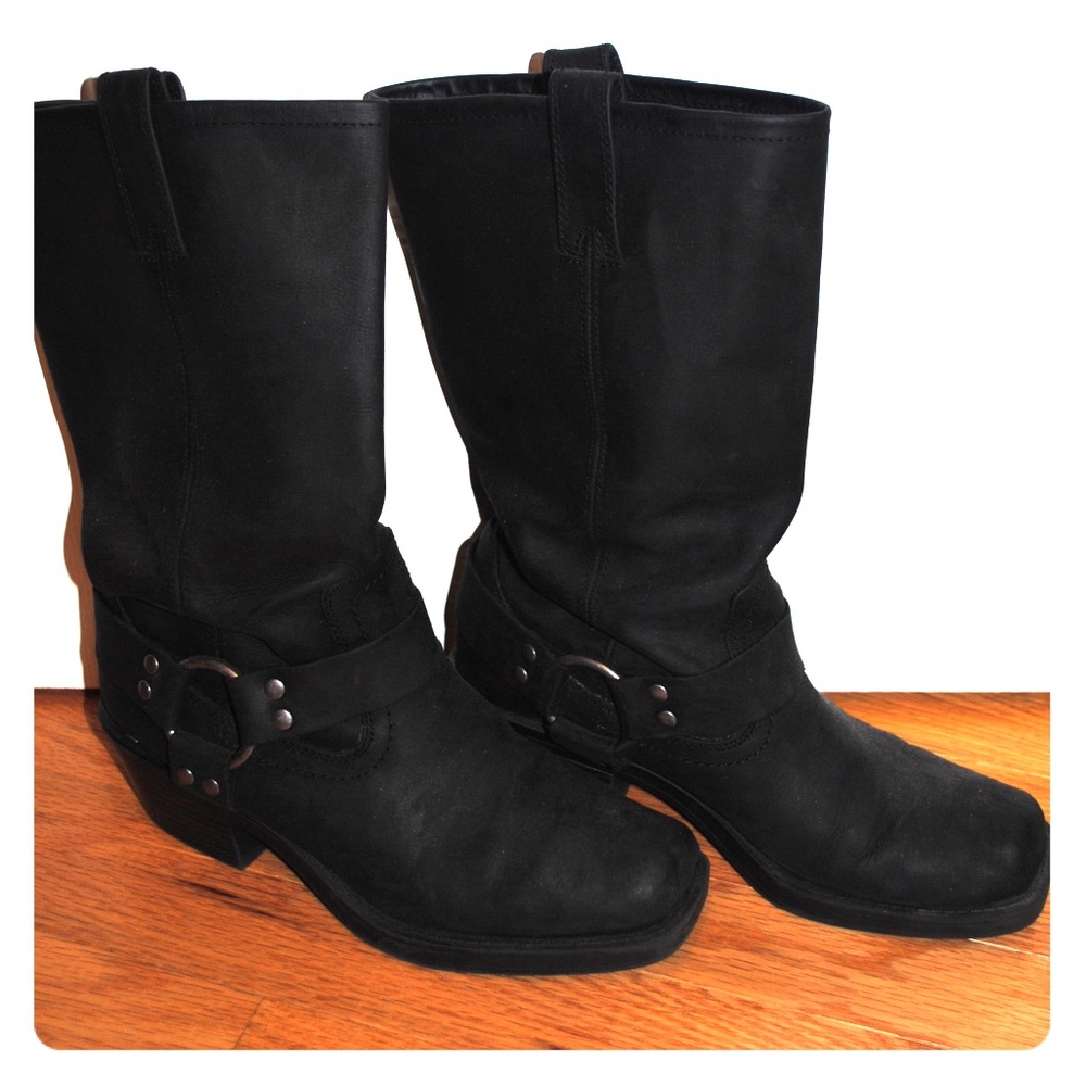 Black Mossimo supply co. Motorcycle boots, size 8.